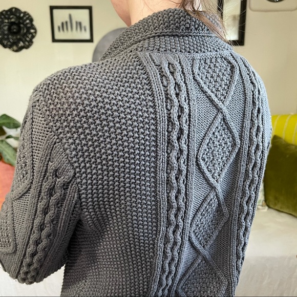 Lisli cable knit Gray button up cardigan size 4 - Picture 8 of 9